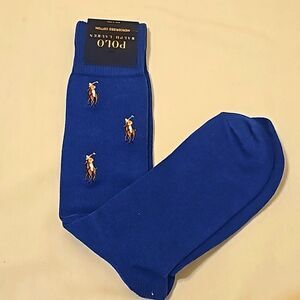 - Polo Ralph Lauren Player logo horse pony socks new blue mens shoe size 6…